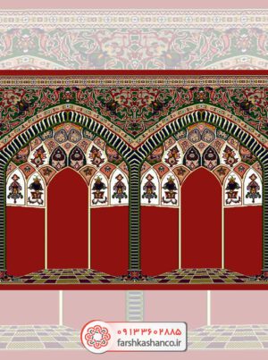 سجاده فرش محراب دار طرح گنبدی سجاده فرش محراب دار طرح گنبدی رنگ قرمز لاکی