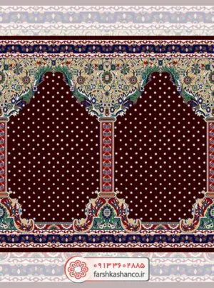 فرش سجاده ای طرح هیوا رنگ زرشکی
