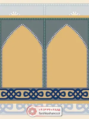 فرش سجاده ای طرح مهگل رنگ بادامی