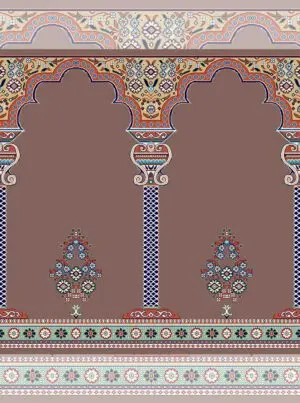 فرش سجاده ای طرح رویا رنگ گردویی