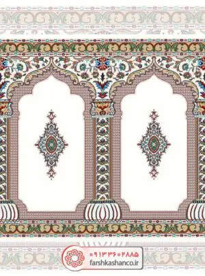 فرش سجاده ای طرح صدیقه رنگ کرم