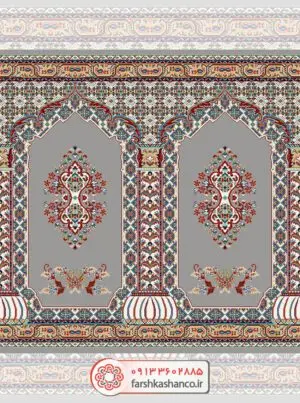 فرش سجاده ای طرح شیدا رنگ فیلی