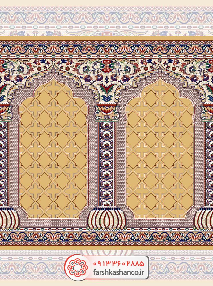 سجاده فرش طرح طاهره سجاده فرش طرح طاهره رنگ بادامی