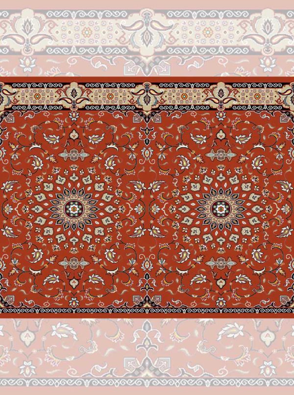 سجاده فرش یکپارچه طرح تبریزی رنگ گلبهی