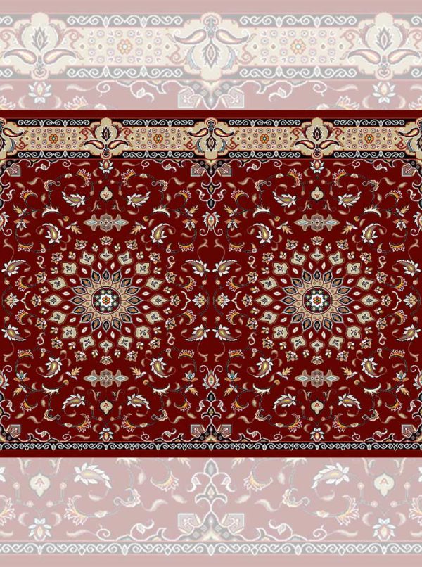 سجاده فرش یکپارچه طرح تبریزی رنگ لاکی