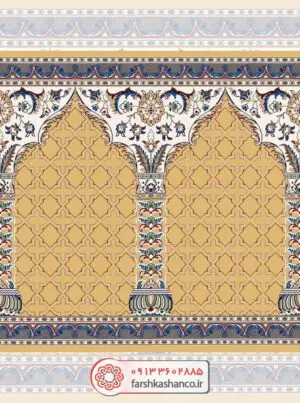 فرش سجاده ای طرح ملیحه رنگ بادامی