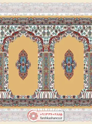 سجاده فرش محراب دار طرح امین سجاده فرش محراب دار طرح امین رنگ بادامی