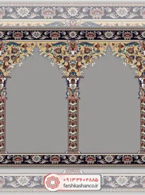 سجاده فرش محراب دار طرح صدرا رنگ فیلی