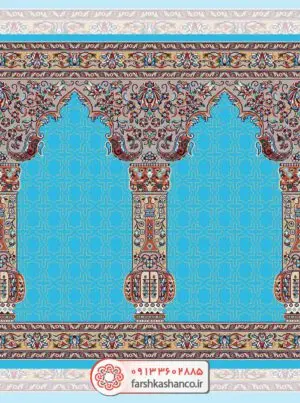 سجاده فرش محراب دار طرح پنجره فولاد
