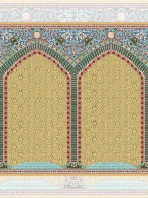 سجاده فرش محرابی مریم با رنگ بادامی