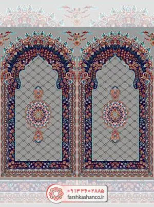 سجاده فرش محراب دار طرح نوید رنگ فیلی