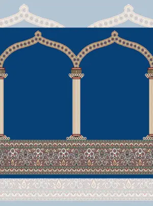 سجاده فرش صادق رنگ آبی کاربنی