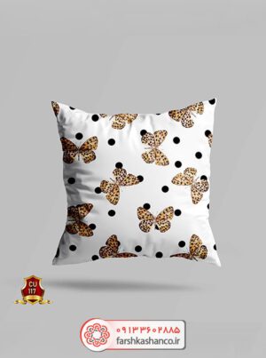 کوسن مبل طرح پروانه با خال های سیاه کوسن مبل طرح پروانه با خال های سیاه