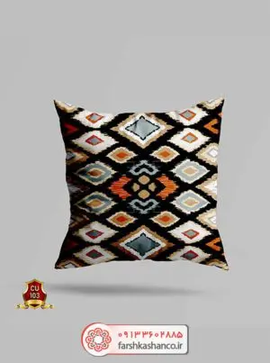 کوسن مشکی مدرن طرح لوزی لوزی